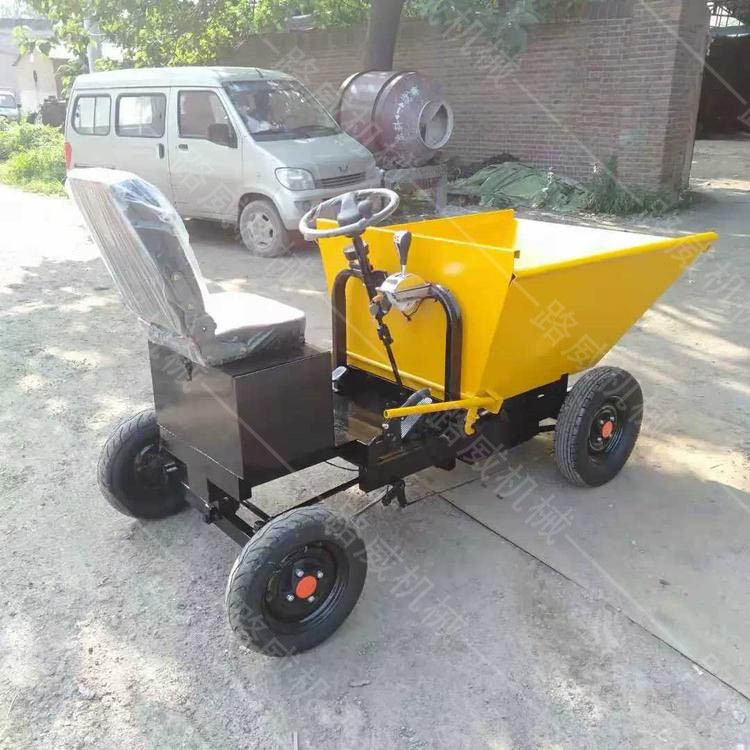電動(dòng)四輪水泥砂漿運(yùn)輸車 農(nóng)用電動(dòng)灰斗車 四輪座駕式電動(dòng)翻斗車