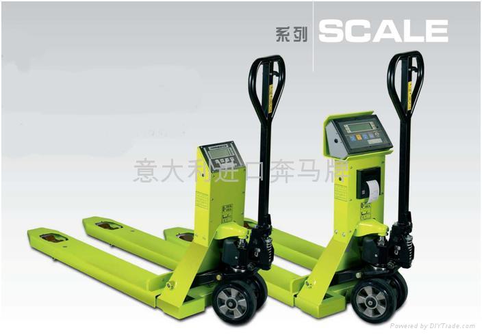 北京手動托盤搬運車（帶電子秤可打?。┍捡R牌手動托盤搬運車-意大利進口帶電子磅搬運車 GS/P25 - GS/P25