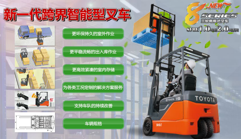 豐田：電動(dòng)三輪平衡重叉車 8FBE10-20